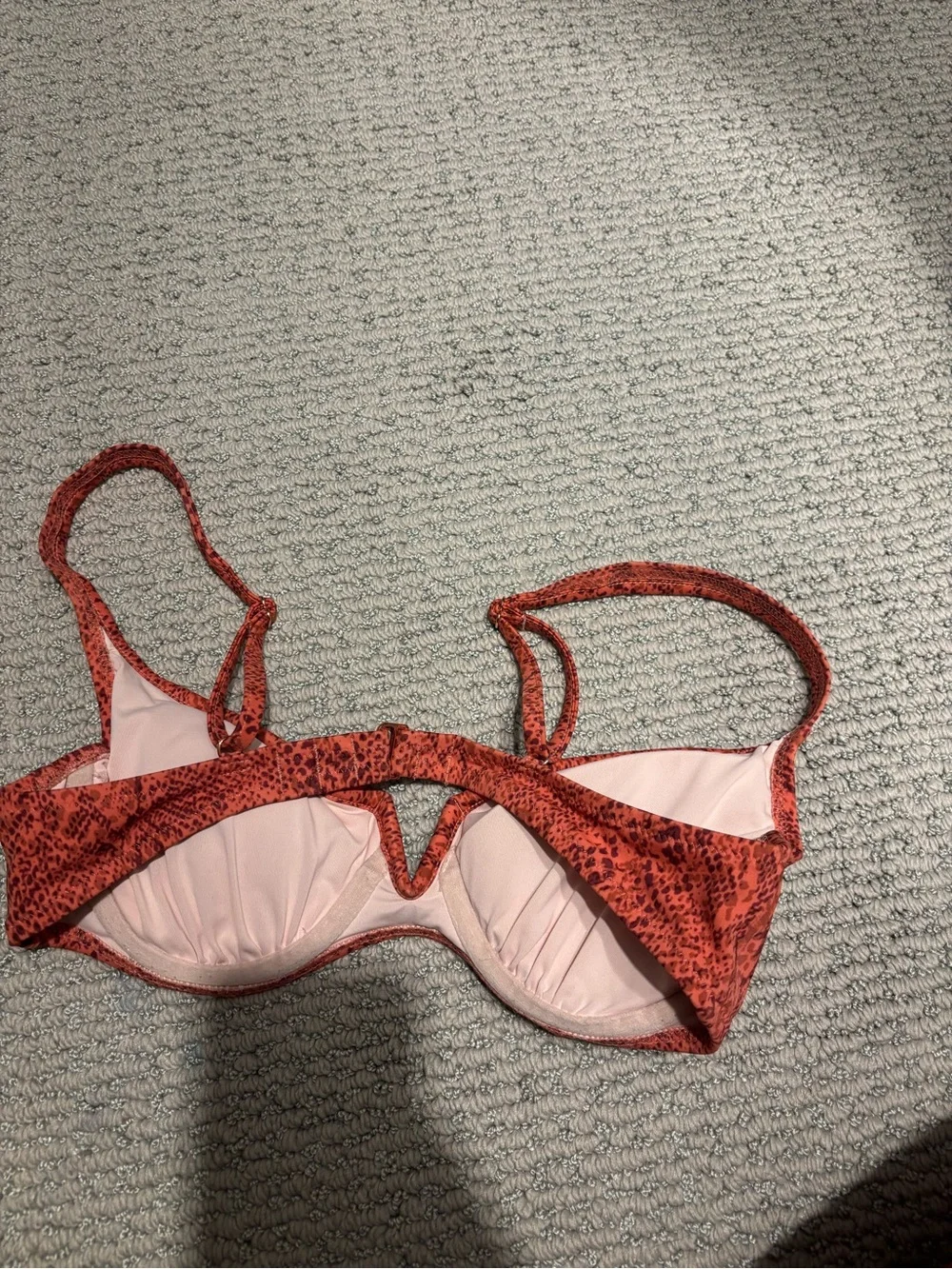 Target Red Animal-Print Bikini Top